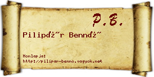 Pilipár Bennó névjegykártya